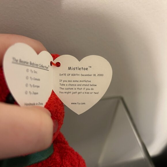 TY BEANIE BABY Mistletoe The Bear With Tags Retired 2000 Plush 8.5" - Picture 6 of 8